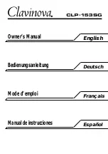 Предварительный просмотр 5 страницы Yamaha Clavinova CLP-153SG Owner'S Manual