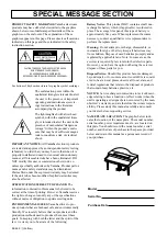 Предварительный просмотр 2 страницы Yamaha Clavinova CLP-175 Owner'S Manual