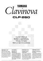 Предварительный просмотр 1 страницы Yamaha Clavinova CLP-260 Owner'S Manual