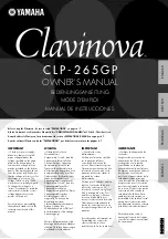 Yamaha Clavinova CLP-265GP Owner'S Manual предпросмотр