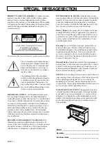 Предварительный просмотр 2 страницы Yamaha Clavinova CLP-311 (French) Mode D'Emploi