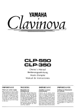 Yamaha Clavinova CLP-350 Owner'S Manual preview