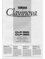 Yamaha Clavinova CLP-550 Owner'S Manual preview