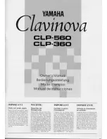 Предварительный просмотр 1 страницы Yamaha Clavinova CLP-560 Owner'S Manual