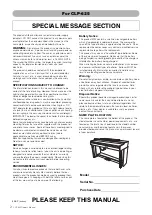 Предварительный просмотр 2 страницы Yamaha Clavinova CLP-625R Owner'S Manual