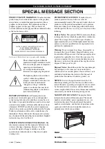 Предварительный просмотр 2 страницы Yamaha CLAVINOVA CLP- 645 Owner'S Manual