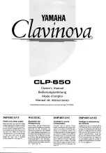 Предварительный просмотр 1 страницы Yamaha Clavinova CLP-650 Owner'S Manual