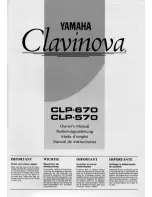 Предварительный просмотр 1 страницы Yamaha Clavinova CLP-670 Owner'S Manual