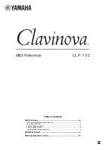 Preview for 1 page of Yamaha Clavinova CLP- 725 User Manual