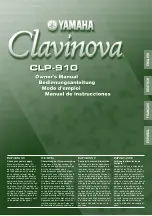 Предварительный просмотр 1 страницы Yamaha Clavinova CLP-910 Owner'S Manual