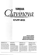 Yamaha Clavinova CVP-20 Owner'S Manual preview