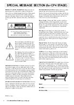 Предварительный просмотр 2 страницы Yamaha CP4 Stage Owner'S Manual