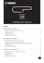 Предварительный просмотр 1 страницы Yamaha CP88 Supplementary Manual