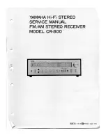 Предварительный просмотр 1 страницы Yamaha CR-800 Service Manual