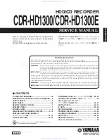 Предварительный просмотр 1 страницы Yamaha CRD-HD1300 Service Manual