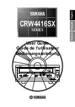 Предварительный просмотр 1 страницы Yamaha CRW4416SX Series User Manual