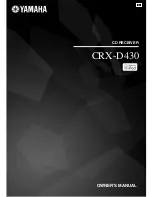 Yamaha CRX-D430 Owner'S Manual preview