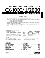 Yamaha CX-1000 Service Manual preview