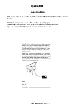 Preview for 2 page of Yamaha disklavier IV / Pro Series Maintenance Handbook