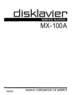 Предварительный просмотр 1 страницы Yamaha disklavier MX-100A Service Manual