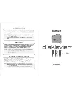 Preview for 2 page of Yamaha disklavier Pro Series Manual