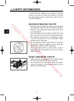 Preview for 12 page of Yamaha DR2 PTV QUIETECH 2020 Owner'S/Operator'S Manual