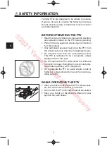 Preview for 12 page of Yamaha DRIVE 2 DR2 PTV QUIETECH 2021 Owner'S/Operator'S Manual