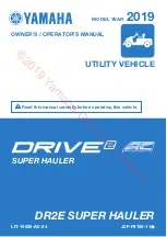 Preview for 1 page of Yamaha DRIVE 2 SUPER HAULER 2019 Owner'S/Operator'S Manual