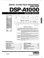 Предварительный просмотр 1 страницы Yamaha DSP-A1000 Service Manual