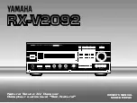 Предварительный просмотр 1 страницы Yamaha DSP-A1092 Owner'S Manual