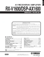 Yamaha DSP-AX1600 Service Manual preview