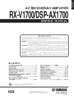 Yamaha DSP-AX1700 Service Manual preview