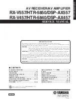 Предварительный просмотр 1 страницы Yamaha DSP-AX457 Service Manual