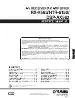 Preview for 1 page of Yamaha DSP-AX563 Service Manual