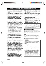 Предварительный просмотр 2 страницы Yamaha DSP-AX620 Owner'S Manual