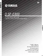 Предварительный просмотр 1 страницы Yamaha DSP-E800 Owner'S Manual