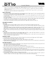 Yamaha DT10 Owner'S Manual preview