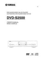 Предварительный просмотр 1 страницы Yamaha DVD-S2500 Owner'S Manual