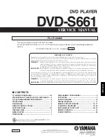 Предварительный просмотр 1 страницы Yamaha DVD-S661 Service Manual