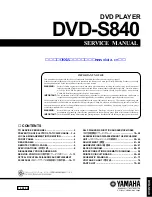 Предварительный просмотр 1 страницы Yamaha DVD-S840 Service Manual