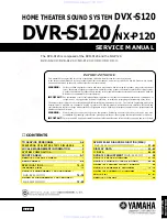 Preview for 1 page of Yamaha DVR-S120 Service Manual