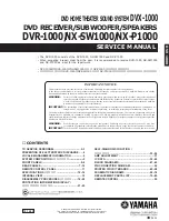 Preview for 1 page of Yamaha DVX-1000 Service Manual