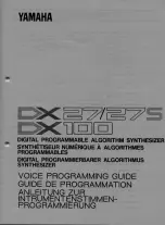 Preview for 1 page of Yamaha DX100 Voice Programming Manual