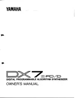 Yamaha DX7 II D Owner'S Manual preview