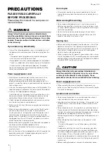 Предварительный просмотр 4 страницы Yamaha DZR315W Owner'S Manual