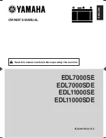 Preview for 3 page of Yamaha EDL11000SDE Owner'S Manual