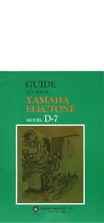 Yamaha Electone D-7 Playing Manual preview