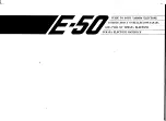 Preview for 1 page of Yamaha Electone E-50 User Manual