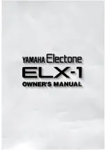 Yamaha Electone ELX-1 Owner'S Manual предпросмотр