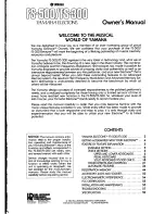 Preview for 2 page of Yamaha Electone FS-500 Owner'S Manual